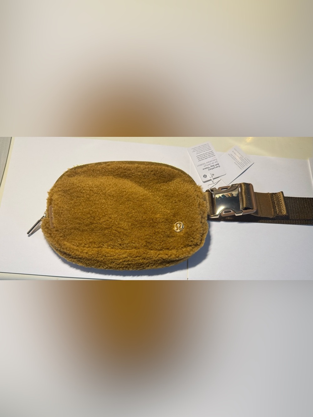 Lululemon Everywhere Fleece Belt Bag - Burnt Caramel/Gold Hardware - NWT